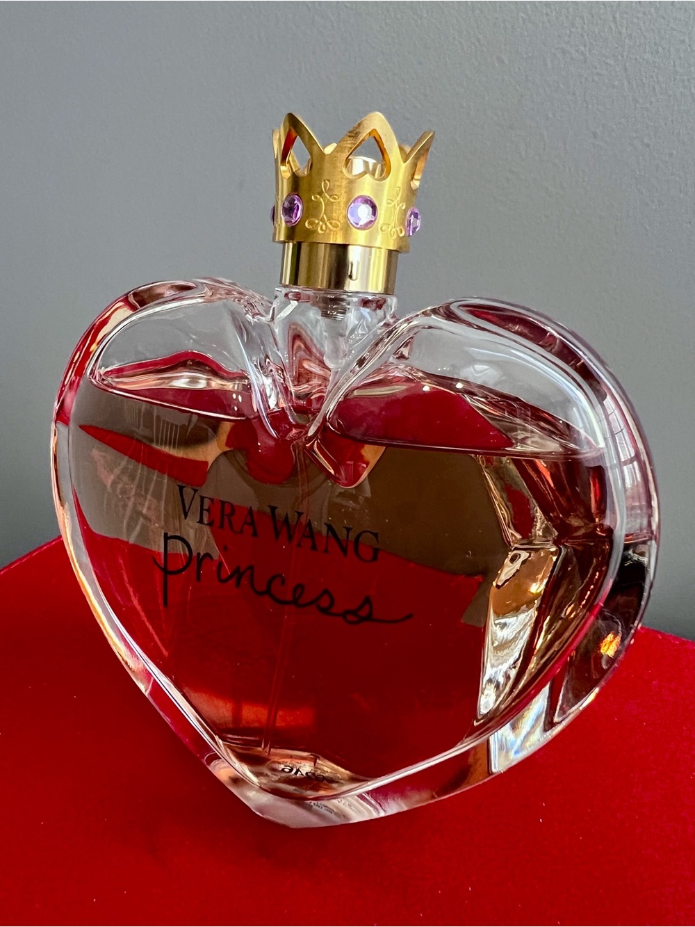Vera Wang Princess Heart Bottle — with Gold Crown and 3/4 Full
